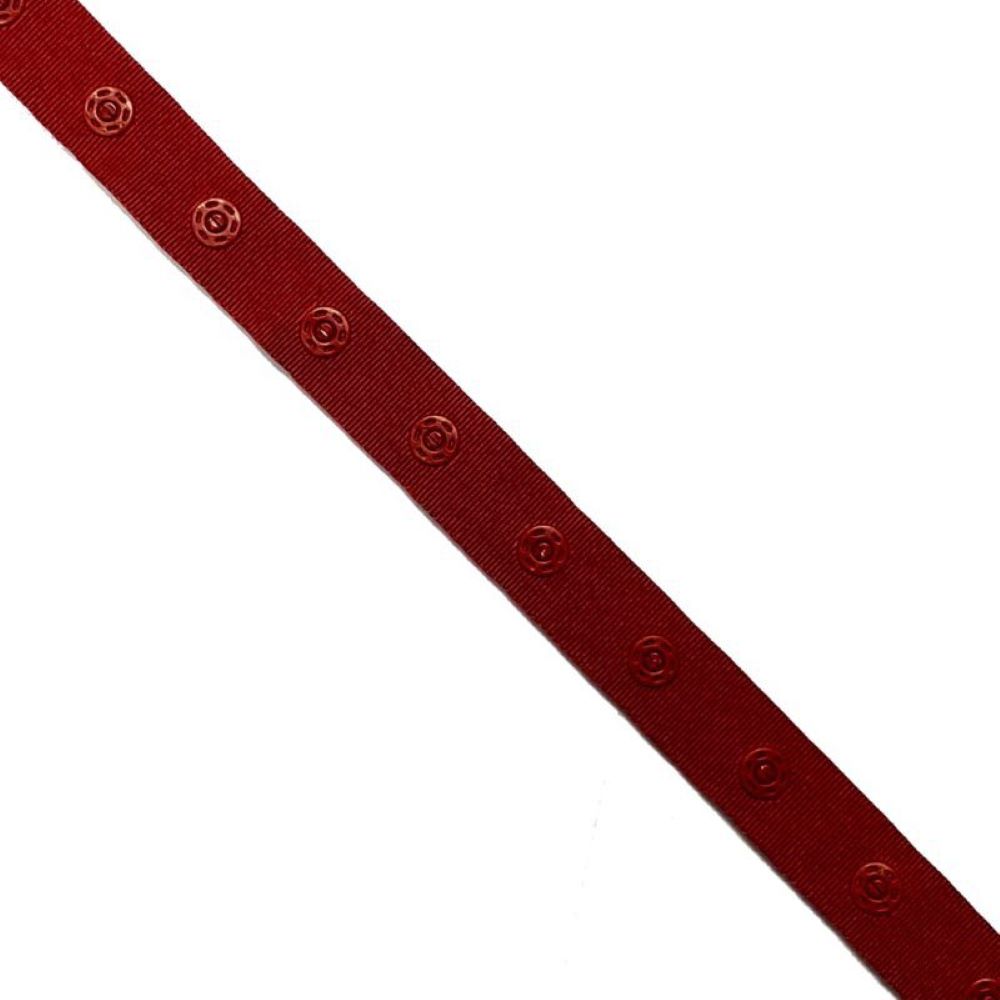 Druckknopfband 2,5 cm Knopfabstand | 18 mm breit | bordeaux
