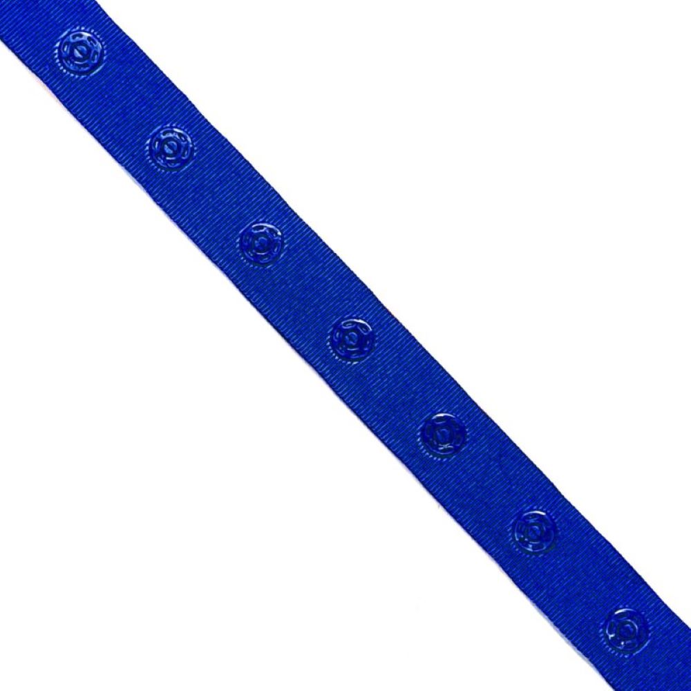 Druckknopfband 2,5 cm Knopfabstand | 18 mm breit | royalblau