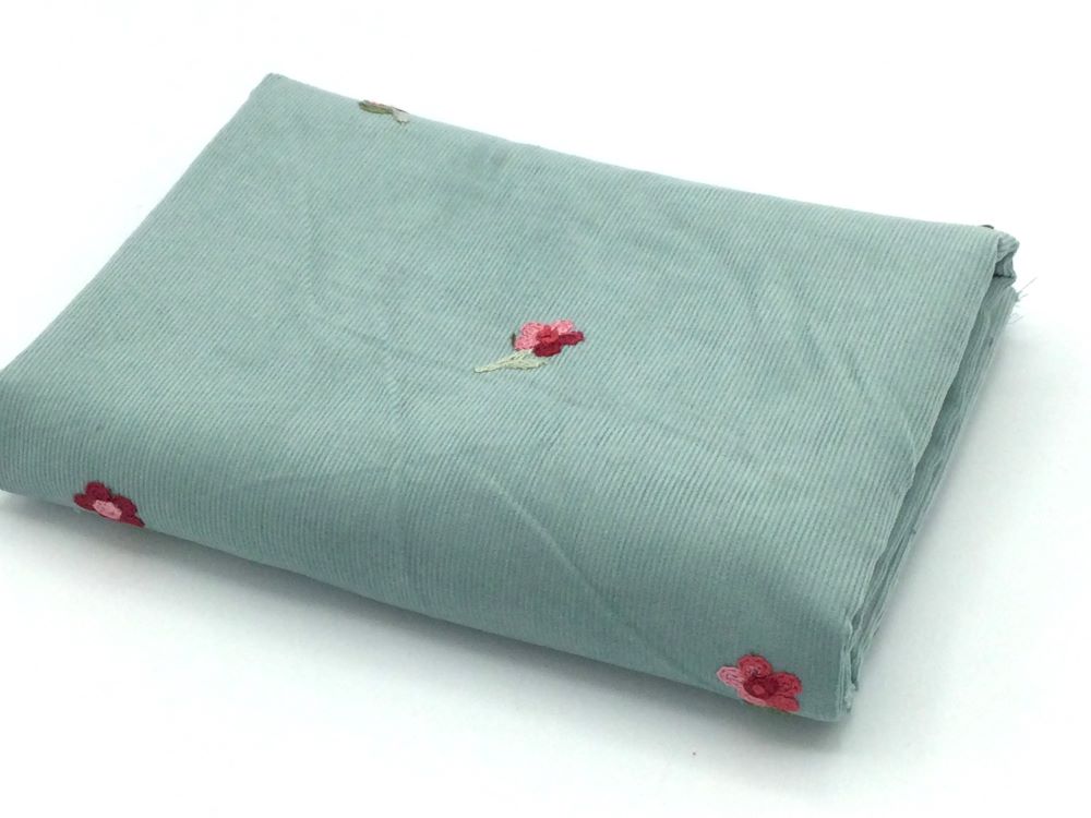 75 cm REST Babycord Feincord EMBROIDERY | by Poppy | mint
