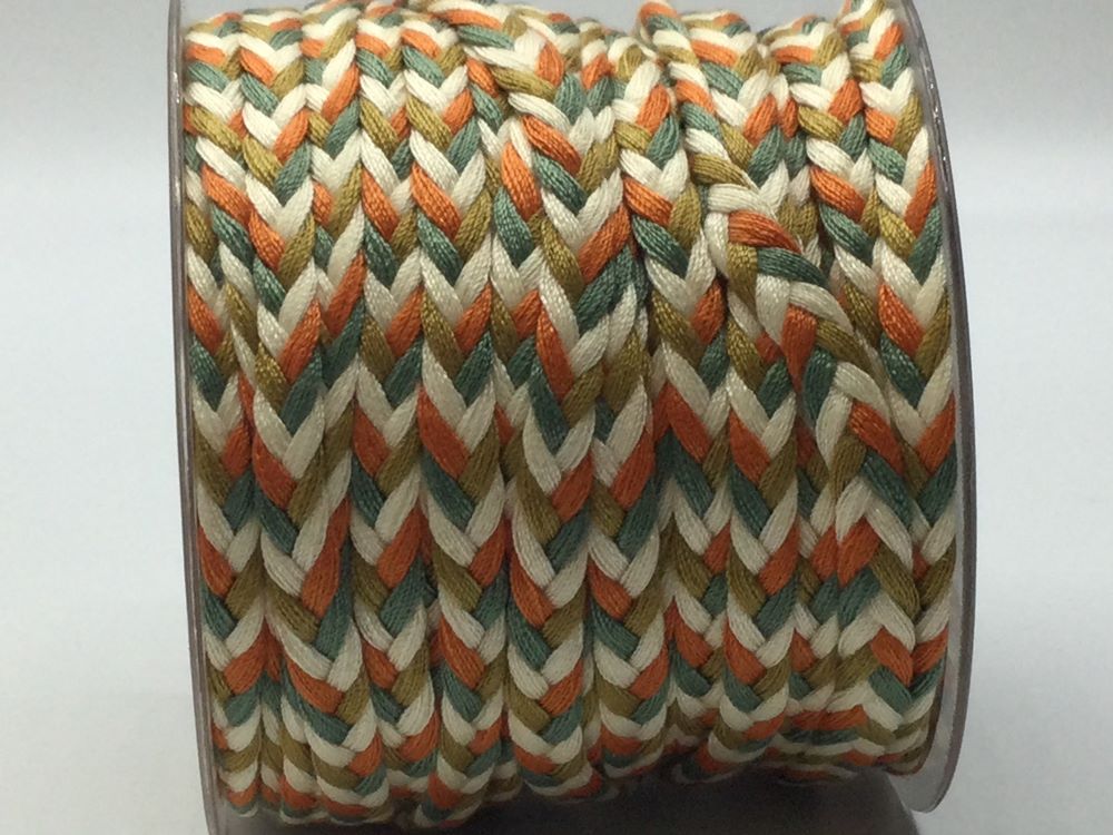 Flachkordel | 8 mm | Baumwolle | Multicolor | orange 2