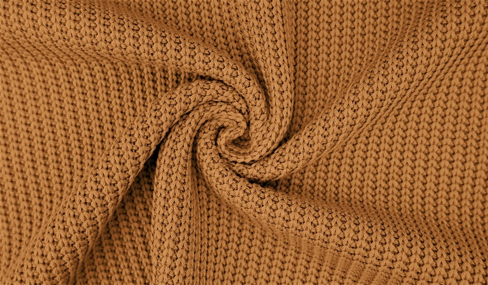 75 cm REST Big Knit | Grobstrick | Strickstoff | Baumwolle | Ökotex | camel