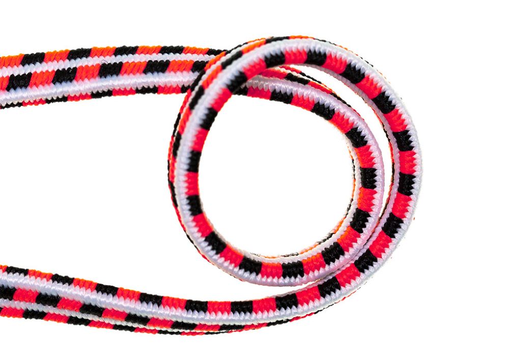 Gummiband Elastic-Band NEON | 7 mm | weiß-rot-schwarz