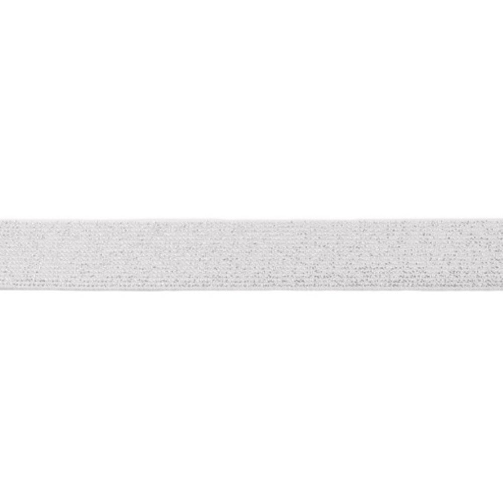 Gummiband mit Glitzer | 25 mm breit | weiß