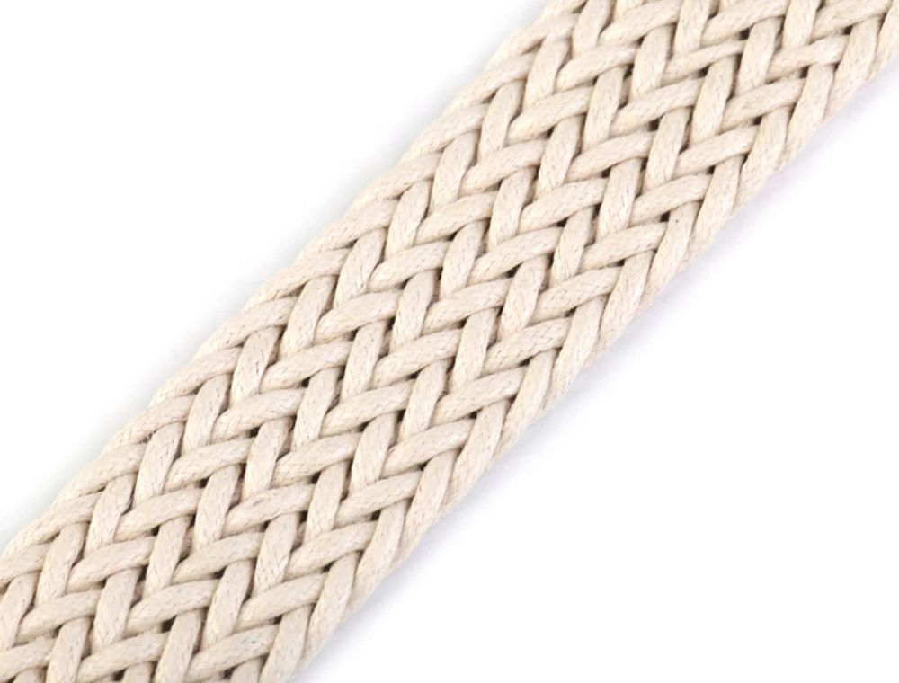 90 cm REST Gurtband geflochten für Taschengriffe | Breite 30 mm | natur hell