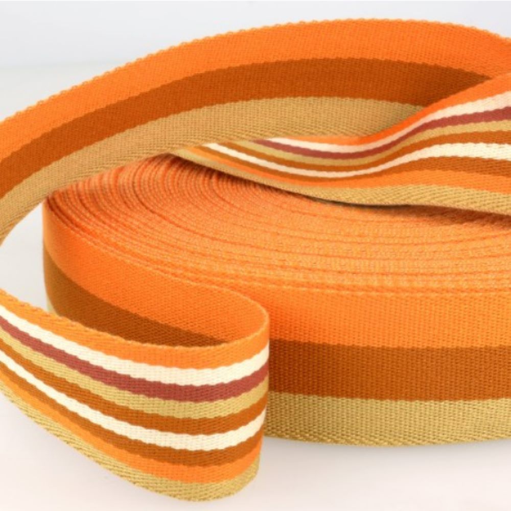 Gurtband 40 mm Streifen | doppselseitig | orange
