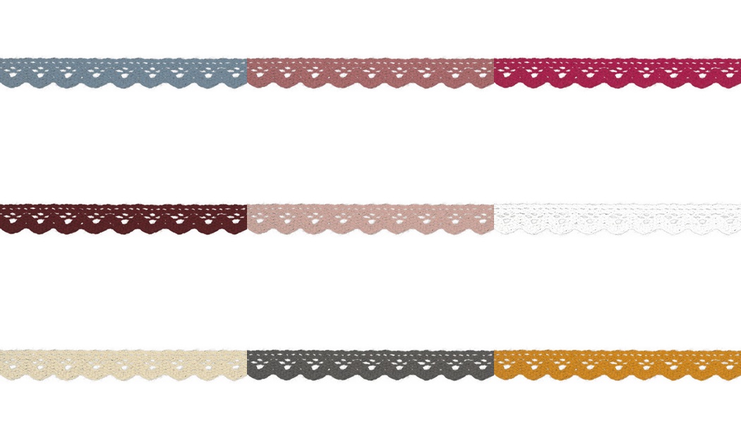 Häkelborte Baumwolle 15 mm | 9 Farben
