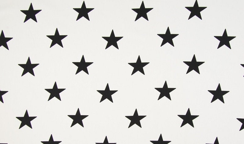 Baumwollstoff Popeline STARS | white-black