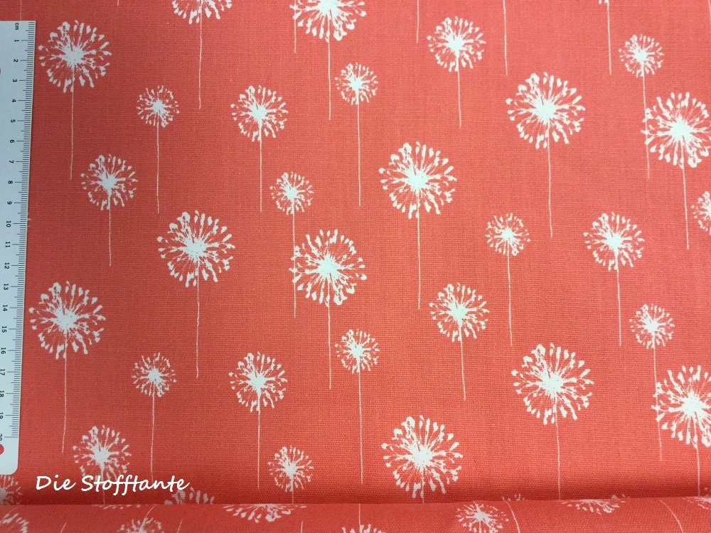 Baumwolltwill Premier Prints | Small Dandelion | coral 2