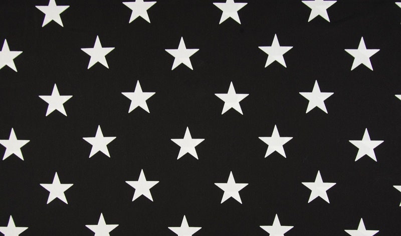 Baumwollstoff Popeline STARS | black-white