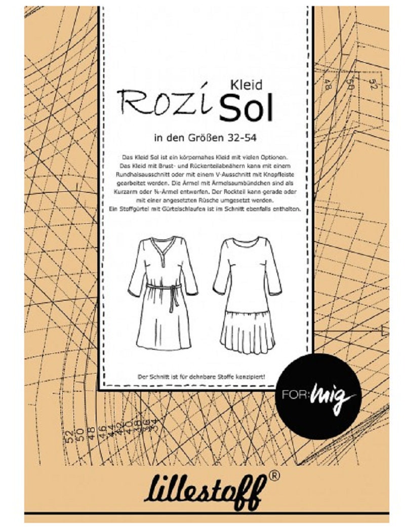 Papier-Schnittmuster Kleid SOL Rozi | Lillestoff