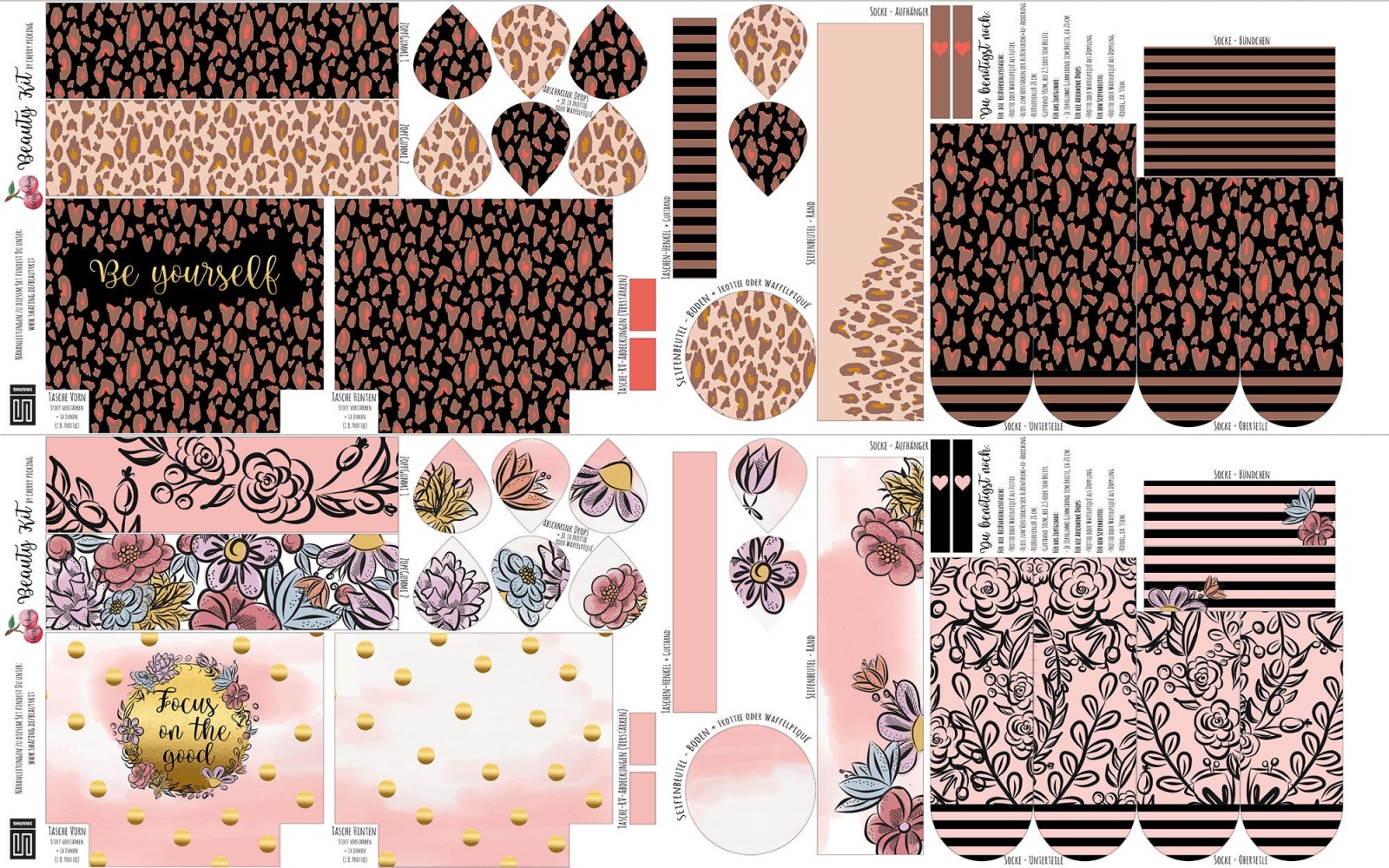 Beauty Kit Panel by Cherry Picking | Kosmetiktäschchen nähen 2