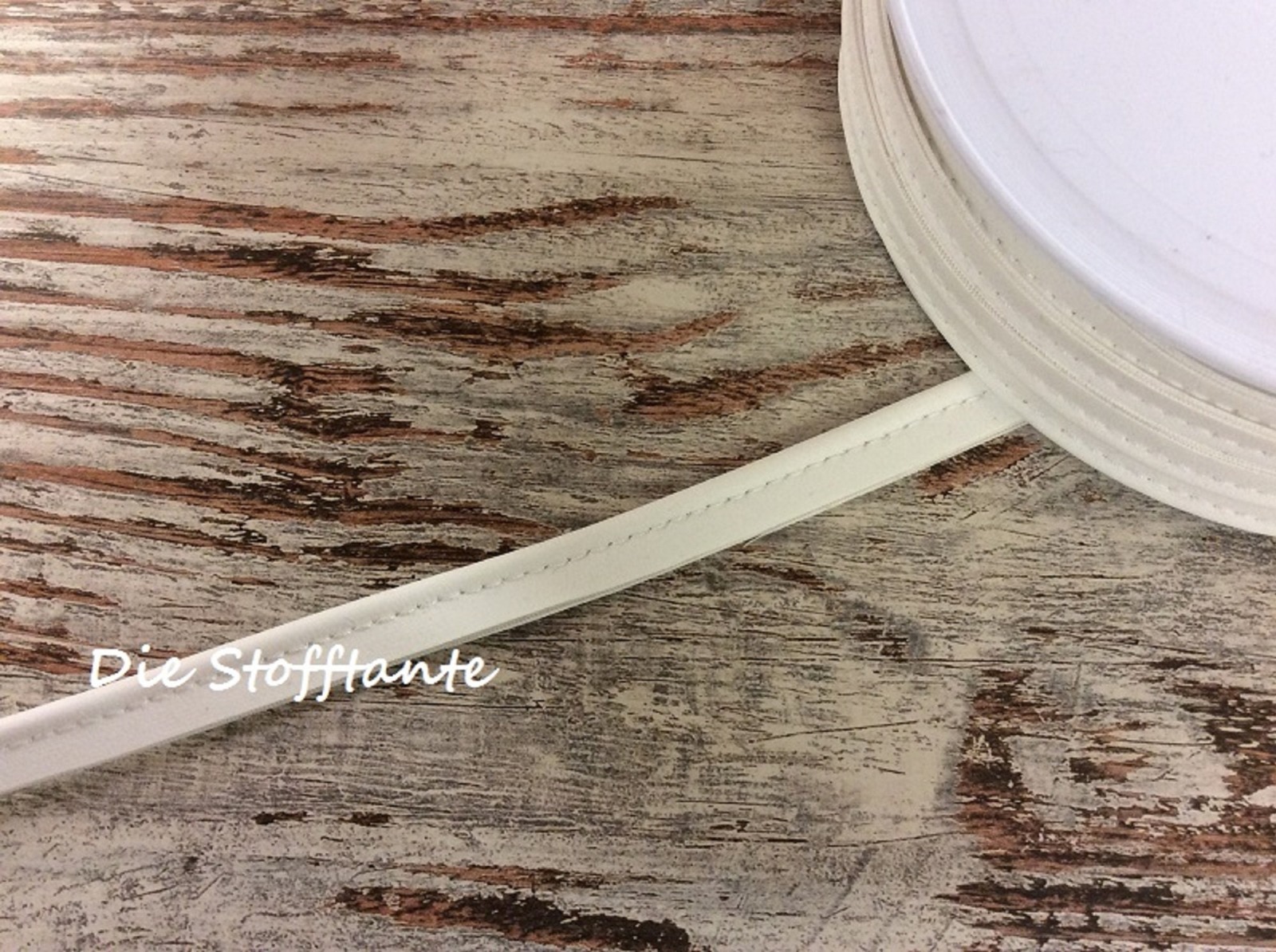 Kunstlederpaspel weiß | 8 mm breit