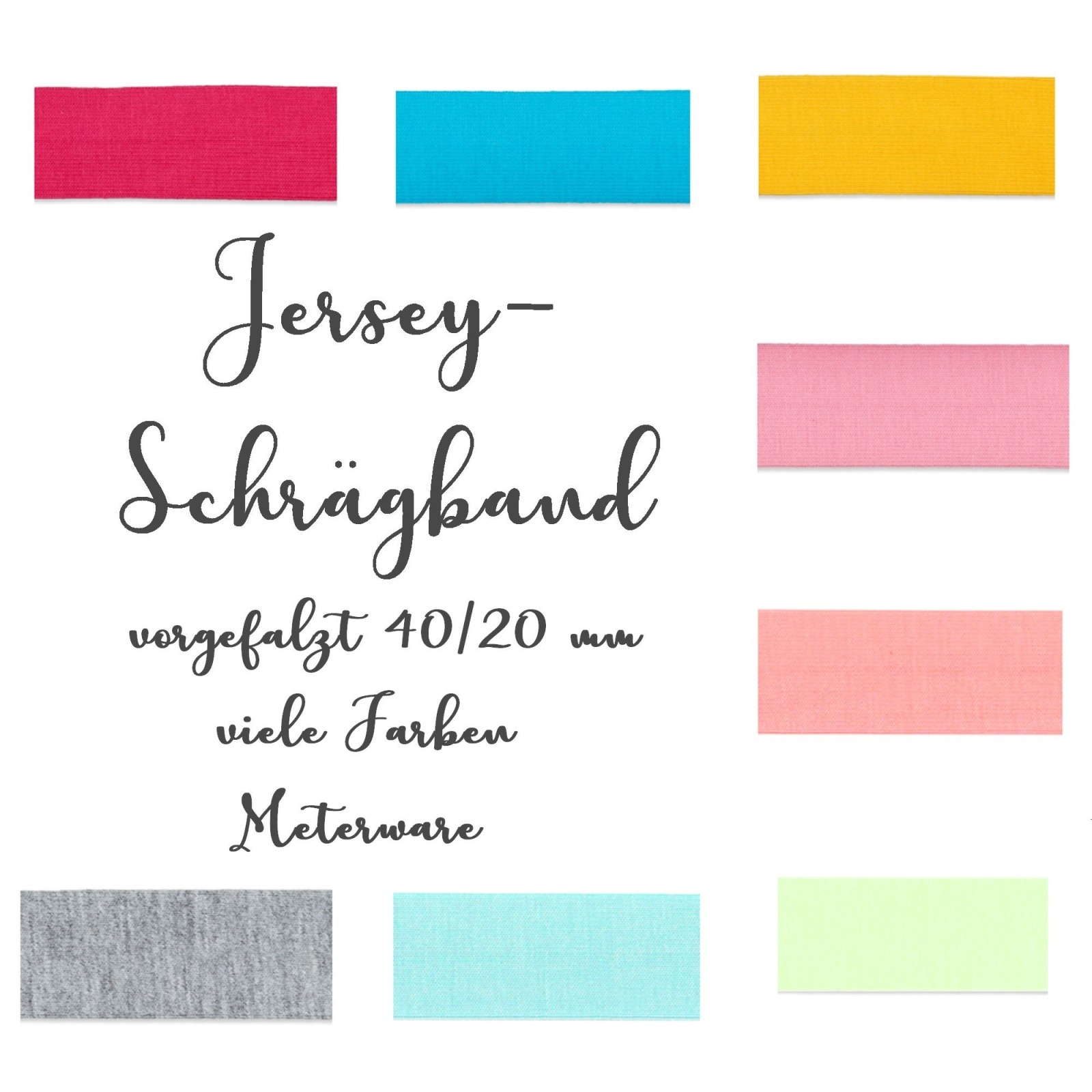 Jersey Schrägband | vorgefalzt | 40/20 mm | viele Farben