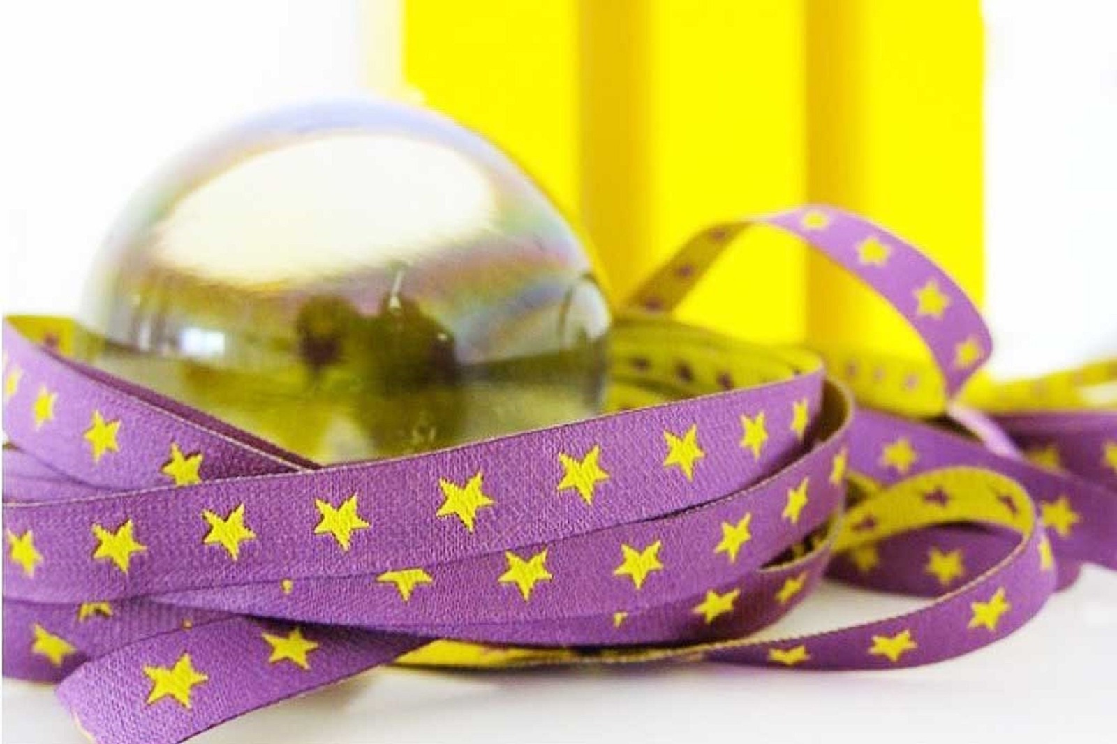 Sternchenband, gelb-lila, Webband | Farbenmix