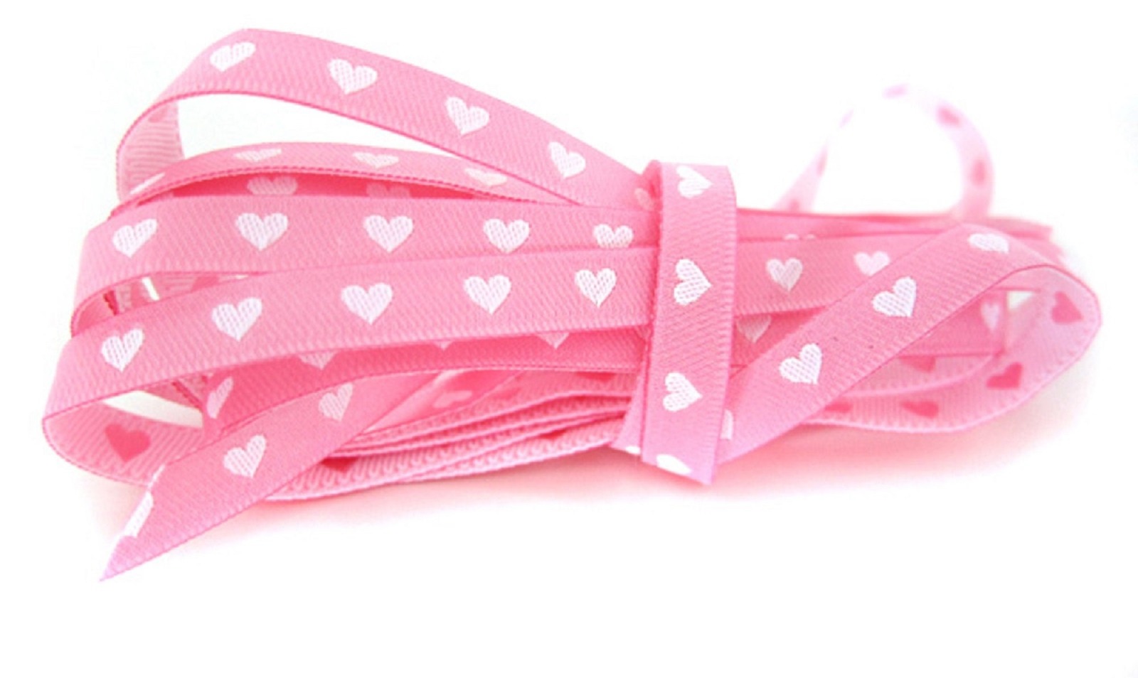 Herzchenband, rosa-weiß, Webband | Farbenmix