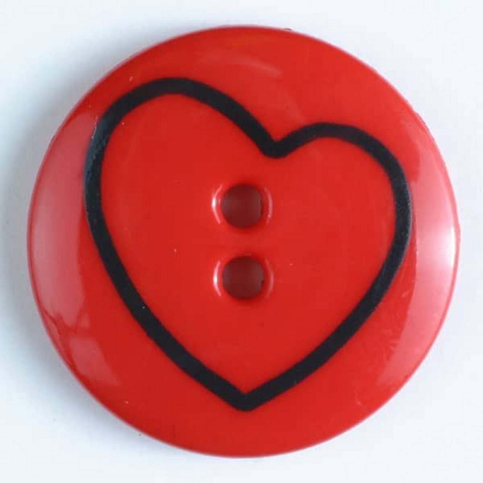 Kinderknopf mit schiefem Herz | 18 mm | 3 Farben | 2 Loch 2
