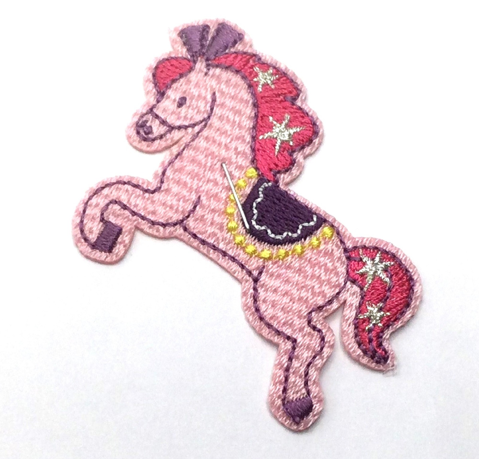 Applikation Pferd, rosa, aufbügelbar