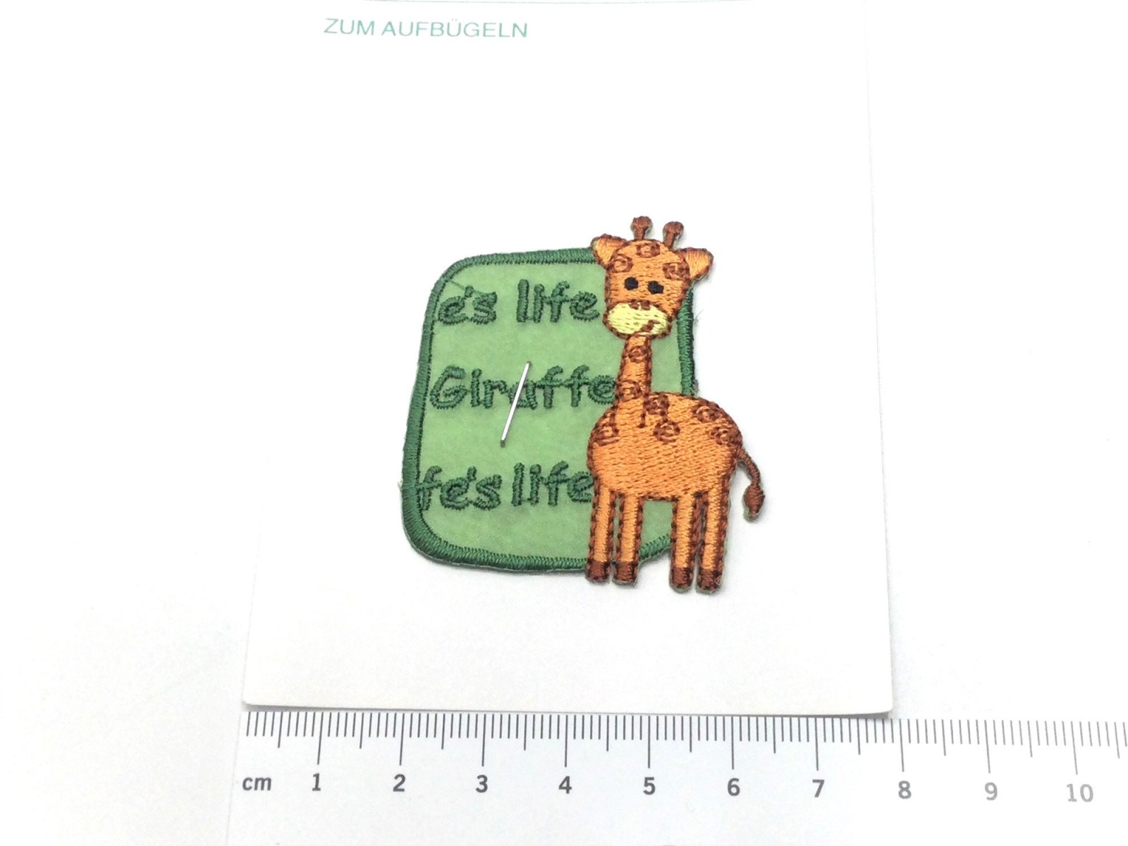 Applikation Giraffe, grün, aufbügelbar 2