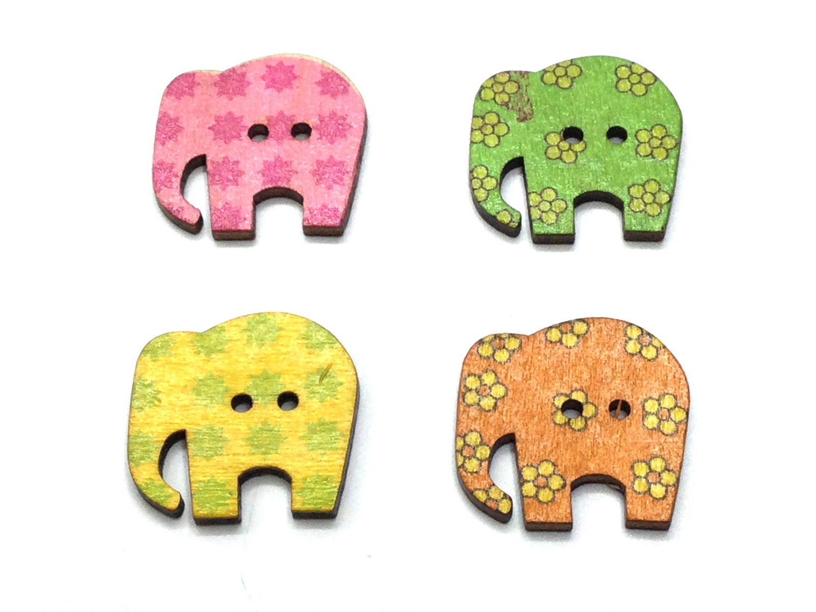 Holzknopf | Elefant | 4 Farben | 30 mm