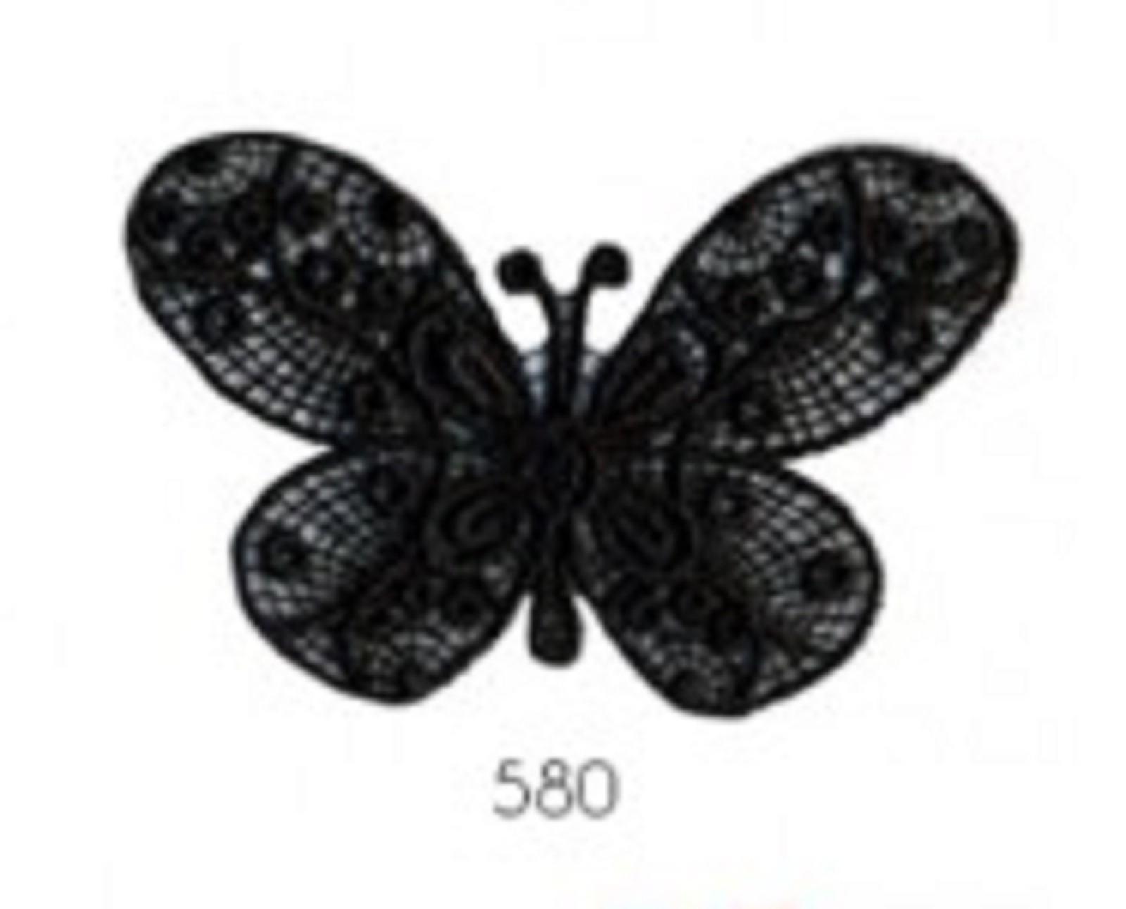 Applikation Spitze Schmetterling, schwarz | zum Aufbügeln