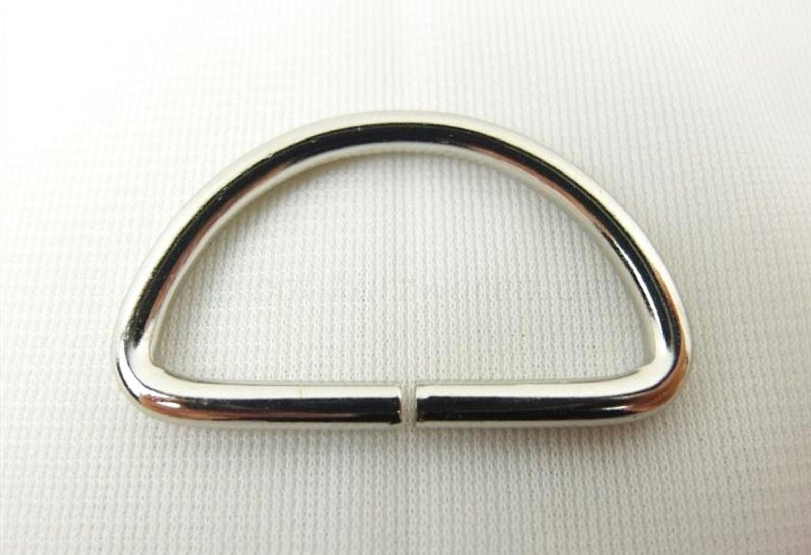 D-Ring Halbring, 35 mm, silber, Ovinaht, leichtes Modell | 2 Stück