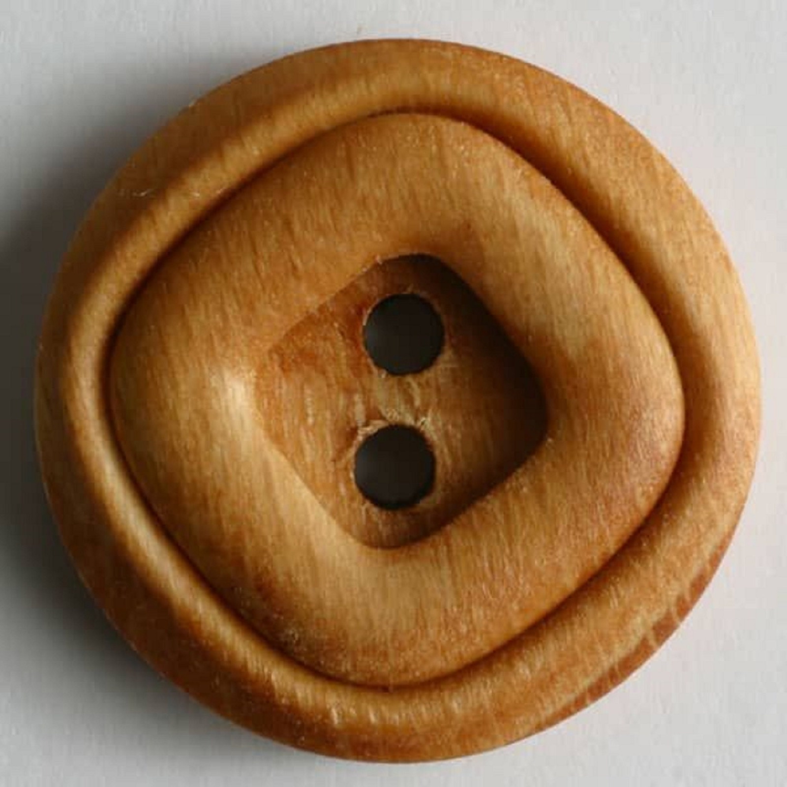 Holzknopf mit Doppelrand und 2 Löchern | 18 mm