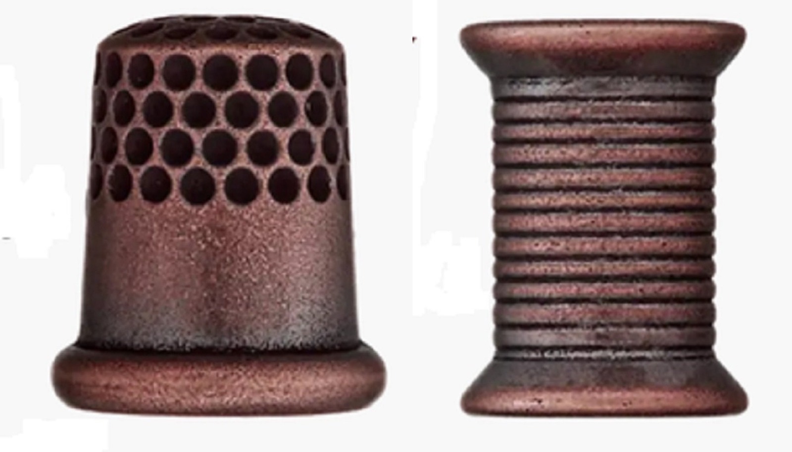 Polyesterknopf metallisch, kupfer | Garnspule &amp; Fingerhut | mit Öse