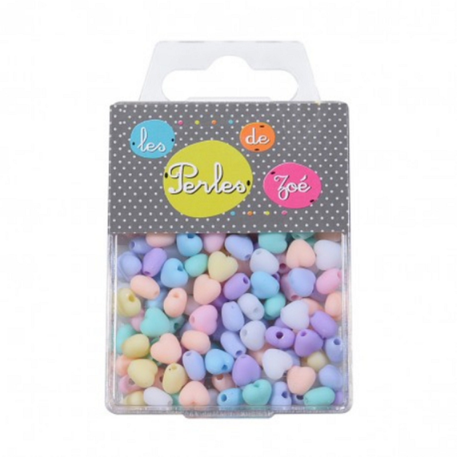 Kunststoff-Perlen HERZ | 7 mm | 18 g | Pastellfarben