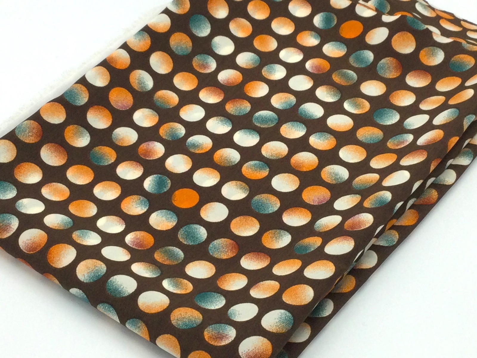 Blusenstoff Polyesterdruck SILKY, braun-orange 2