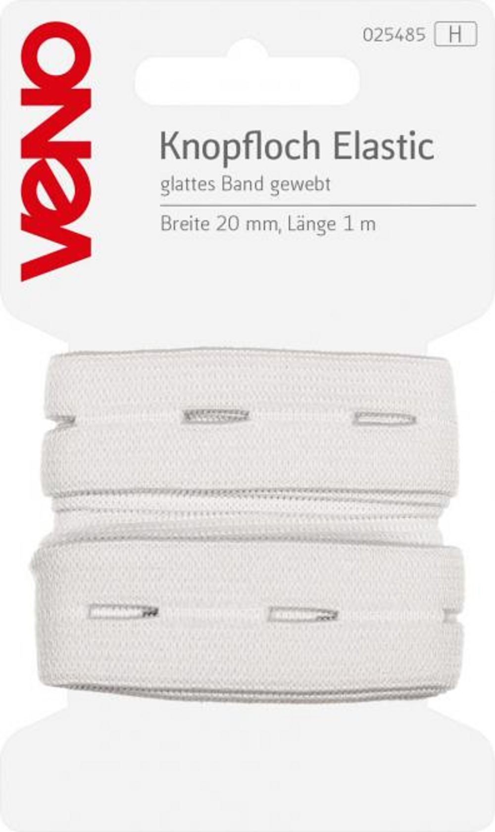 Knopfloch Elastic 20 mm weiß | 1 m SB-Pack