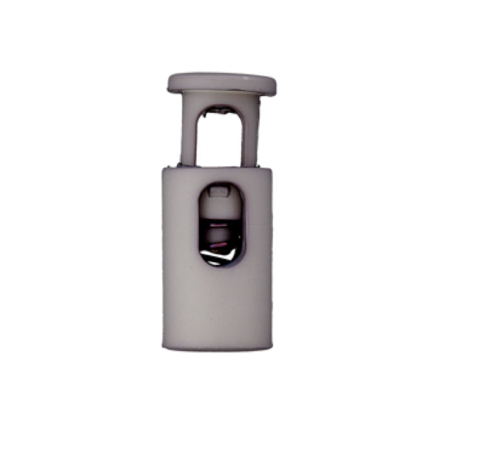 Mini-Kordelstopper | Durchlass 3 mm | für Gummikordeln | grau