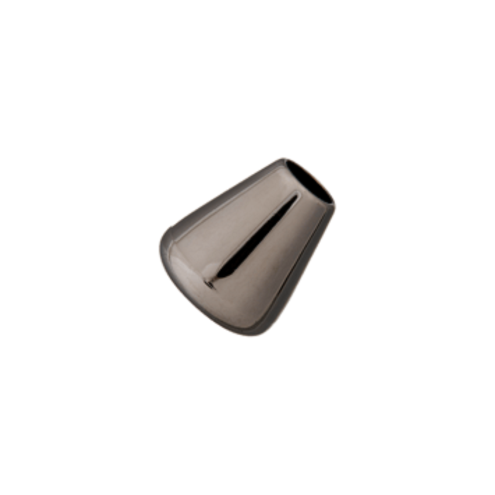 Kordelende / Kordelstopper | metallic | Durchl. 5 mm | gunmetal | 2er Set