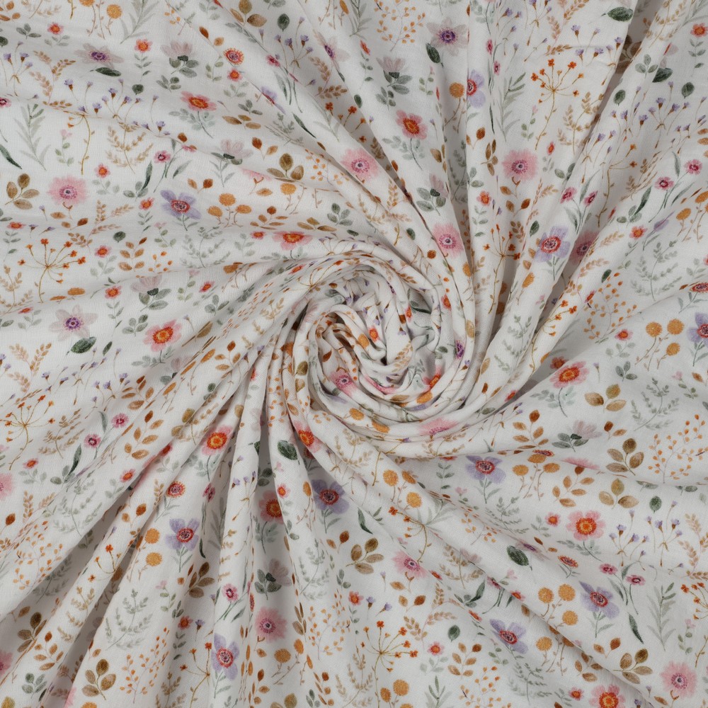 Musselin Small Flowers | white | Ökotex | ab 50 cm 2