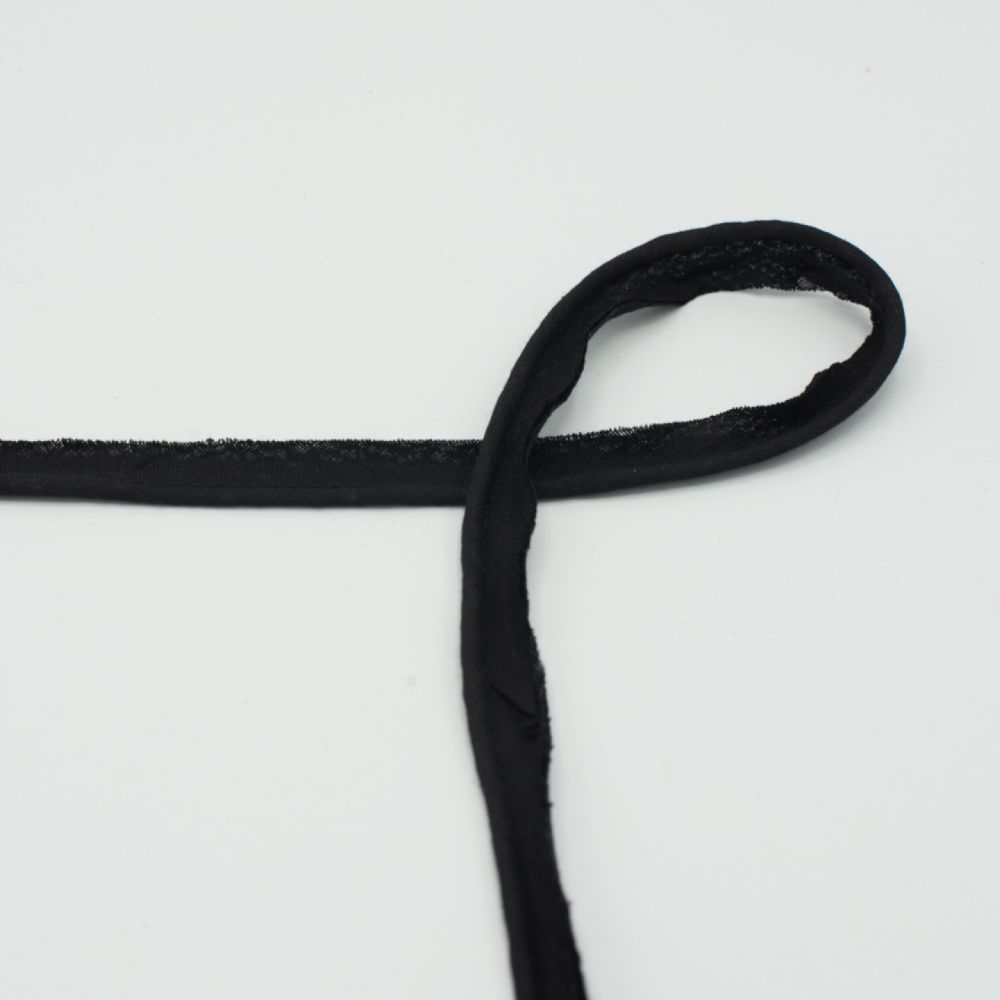 Paspelband | Baumwolle | 15 mm breit | schwarz