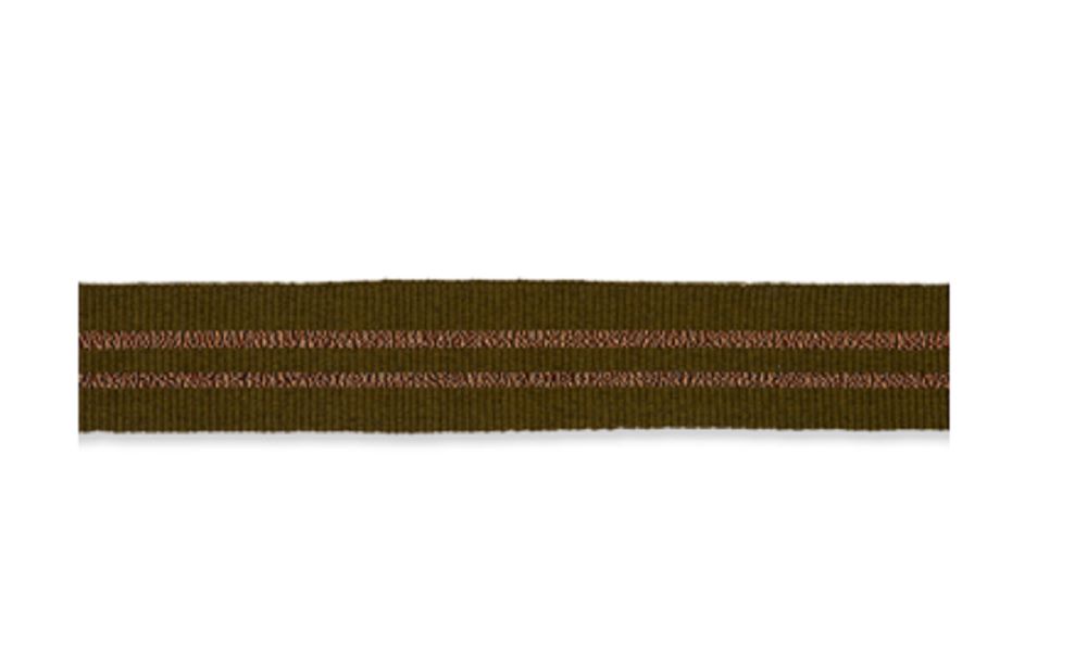 Ripsband Lurex 20 mm | oliv-kupfer