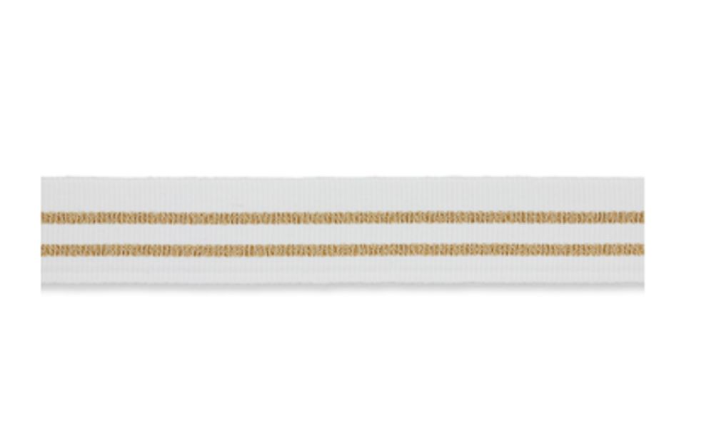 Ripsband Lurex 20 mm | weiß-gold