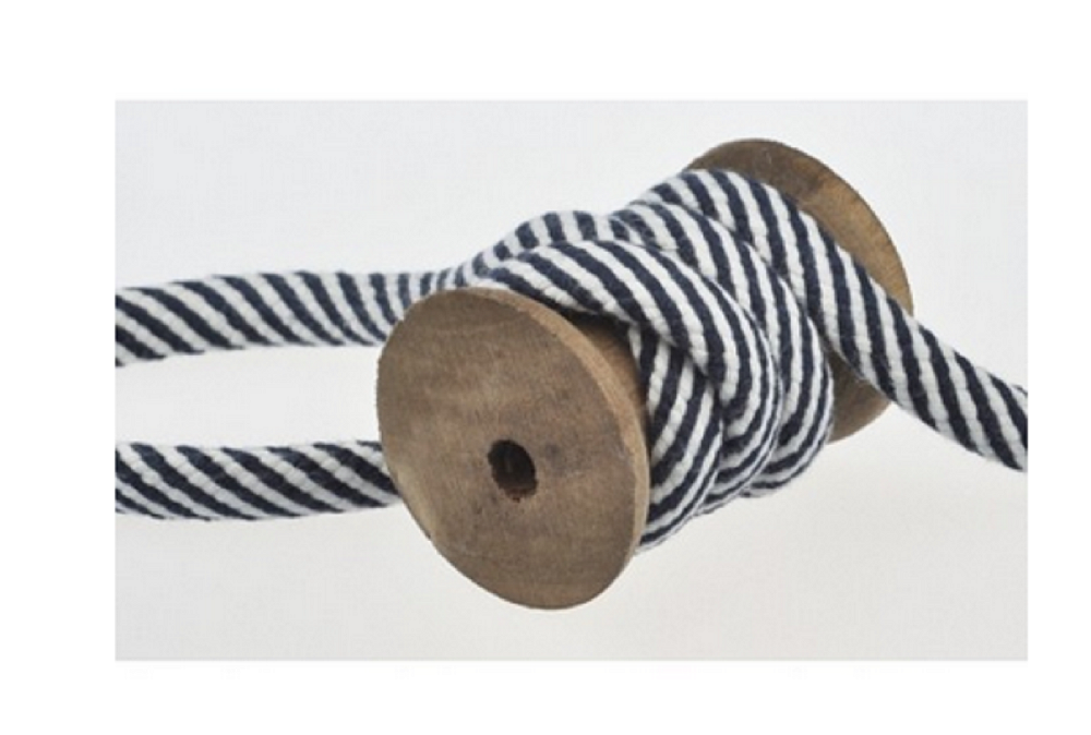 Kordel 12 mm | maritim Streifen | Baumwolle | für Hoodies