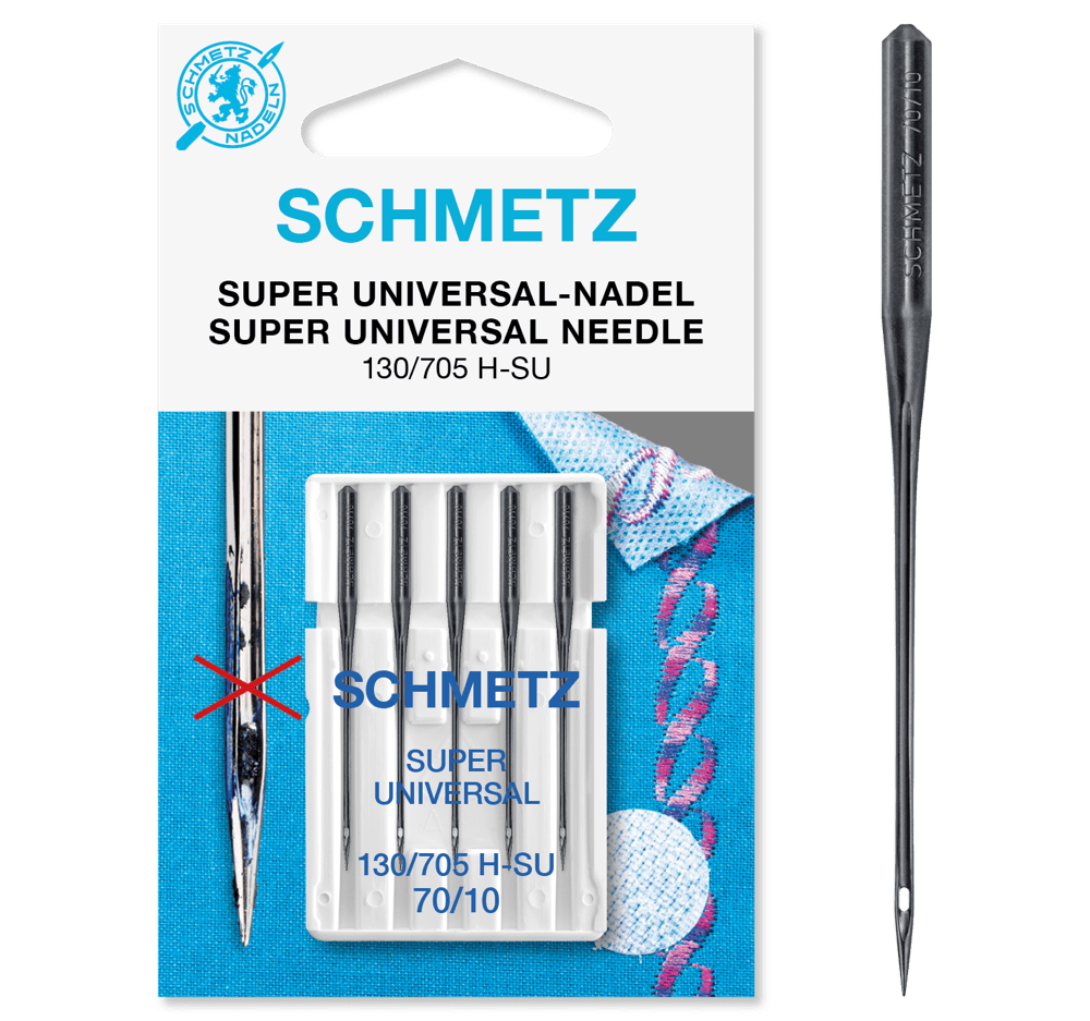 SCHMETZ | 5 Super Universal-Nadeln, Nadeldicke 70/10, 130/705 H-SU | Antihaftbeschichtung