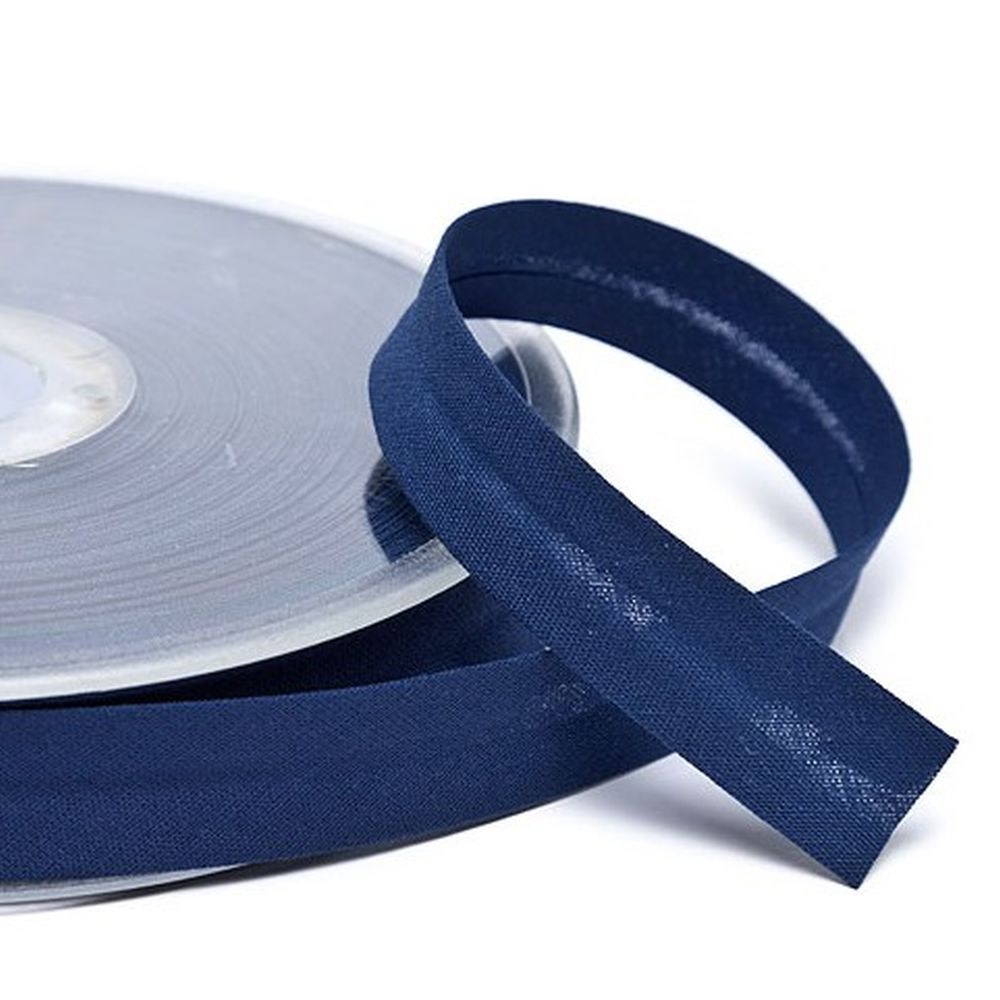Schrägband | uni | 30 mm | Baumwolle-Polyester | marineblau