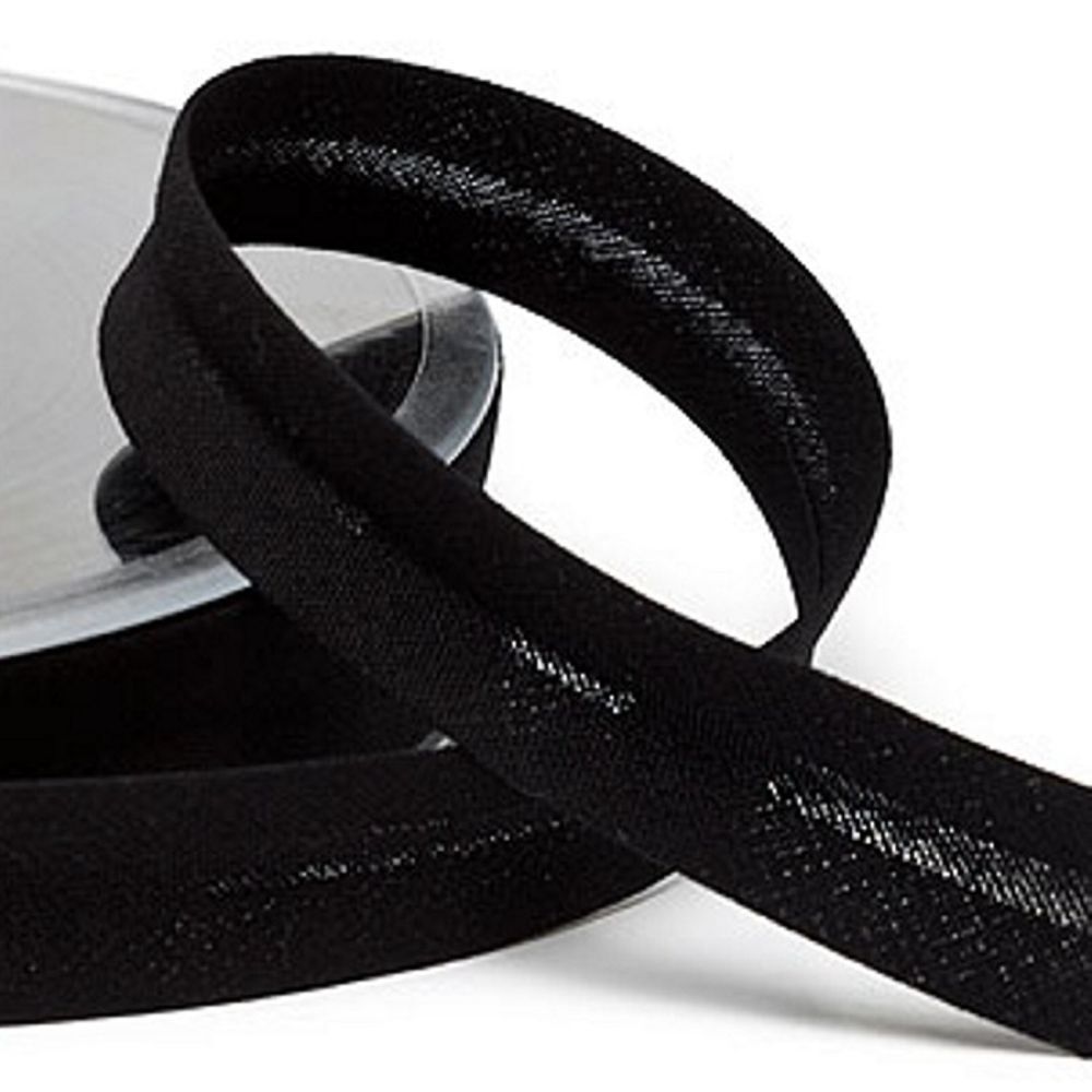 Schrägband | uni | 30 mm | Baumwolle-Polyester | schwarz