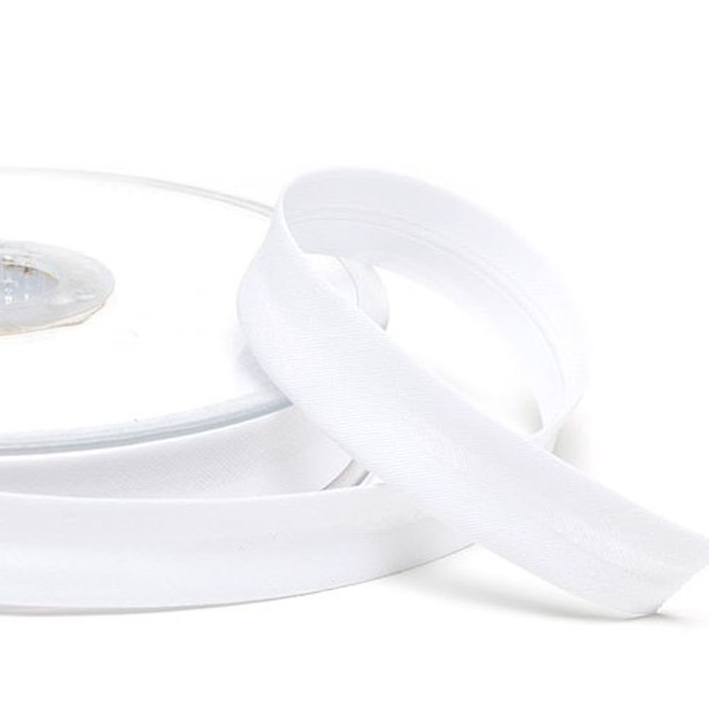 Schrägband | uni | 30 mm | Baumwolle-Polyester | weiß