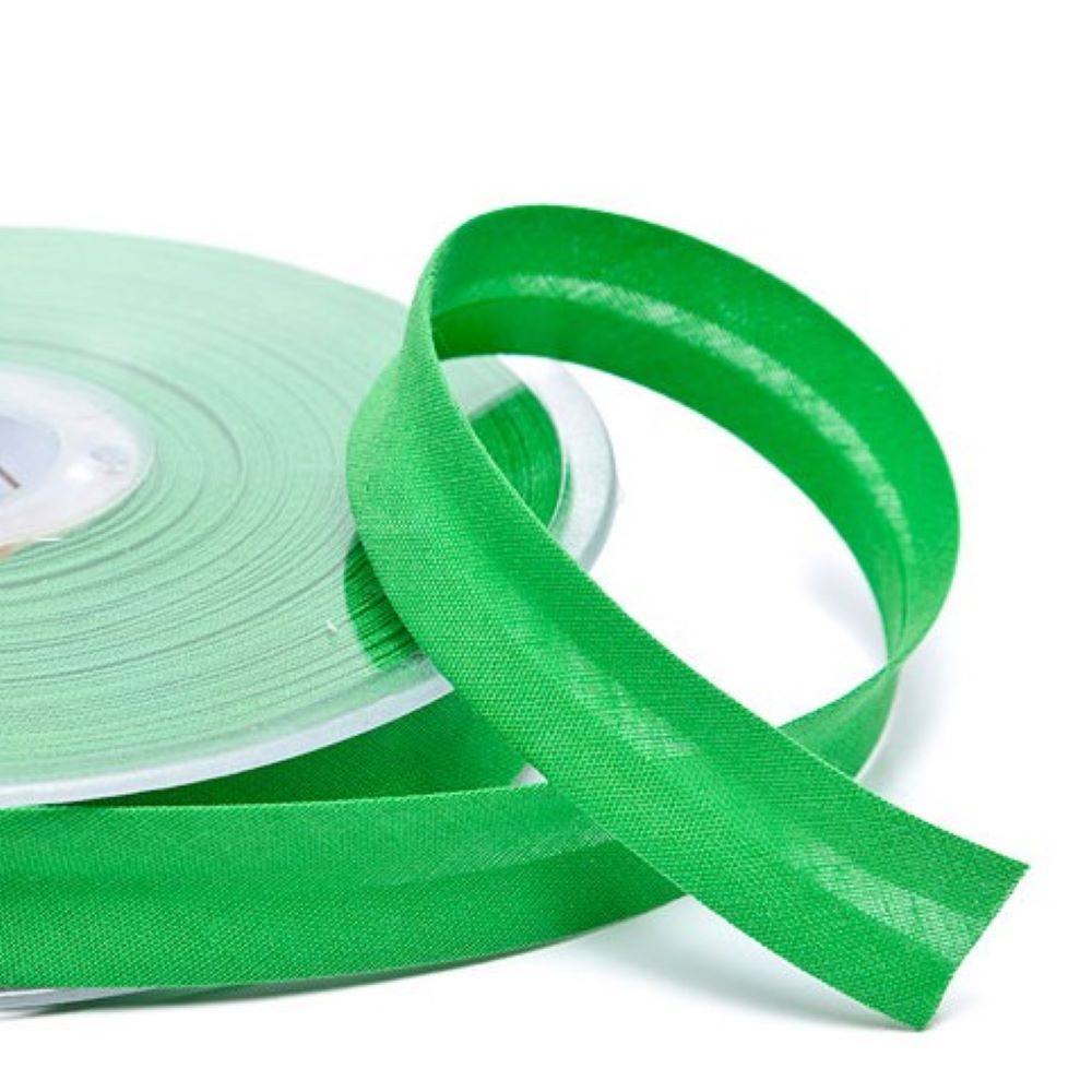 Schrägband uni | 18 mm | Baumwolle-Polyester | grasgrün