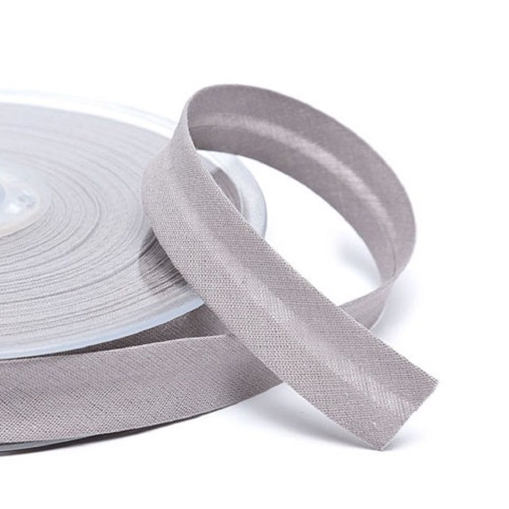 Schrägband uni | 18 mm | Baumwolle-Polyester | grau