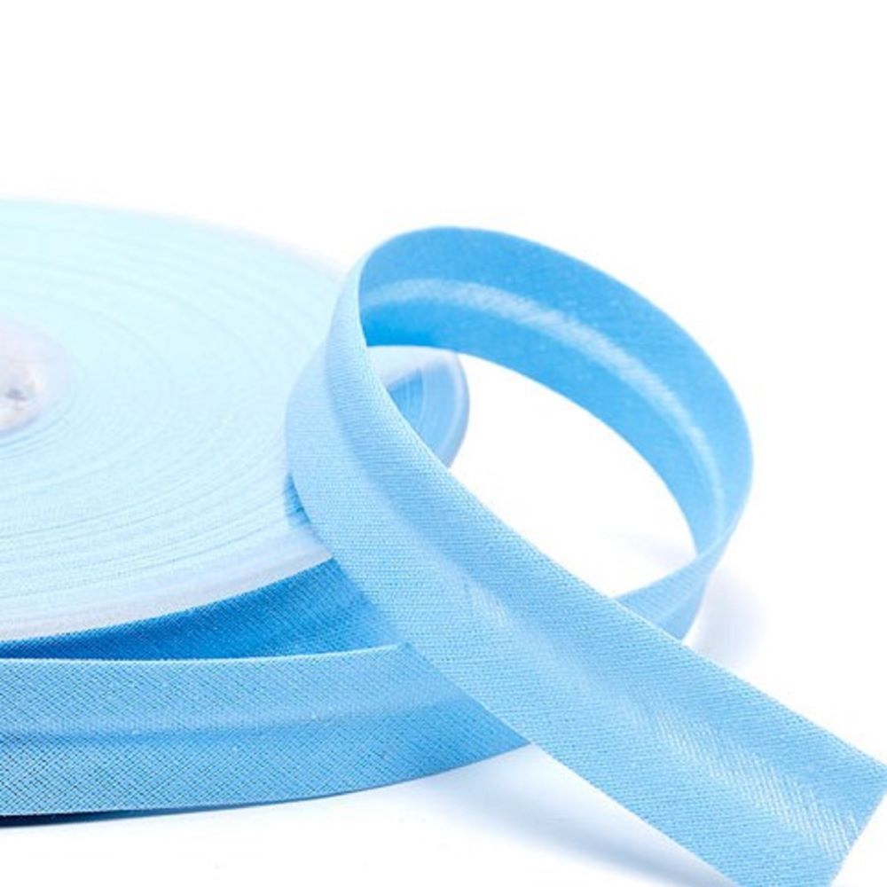 Schrägband uni | 18 mm | Baumwolle-Polyester | hellblau