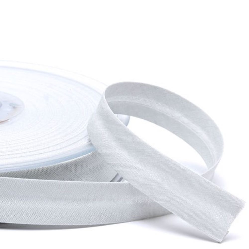 Schrägband uni | 18 mm | Baumwolle-Polyester | hellgrau