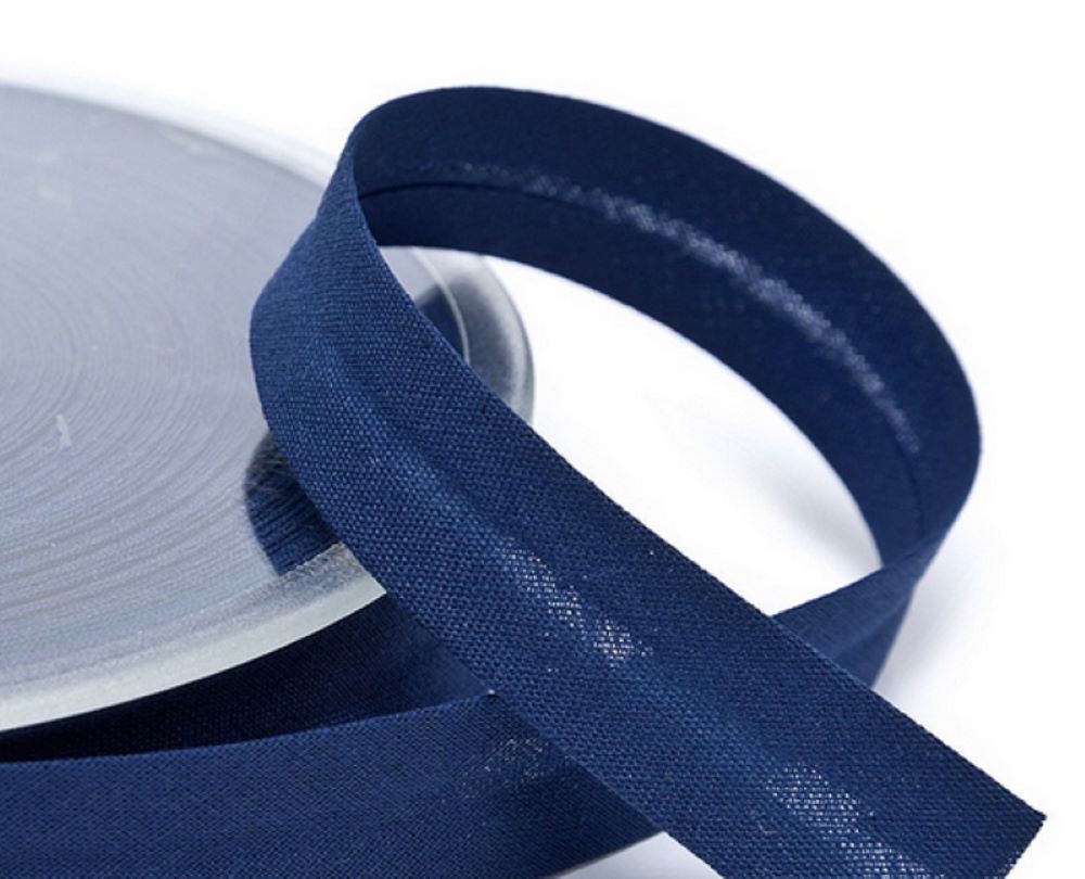 Schrägband uni | 18 mm | Baumwolle-Polyester | marineblau