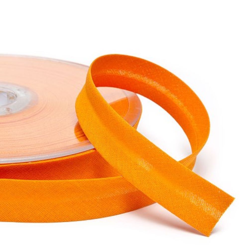 Schrägband uni | 18 mm | Baumwolle-Polyester | orange dunkel