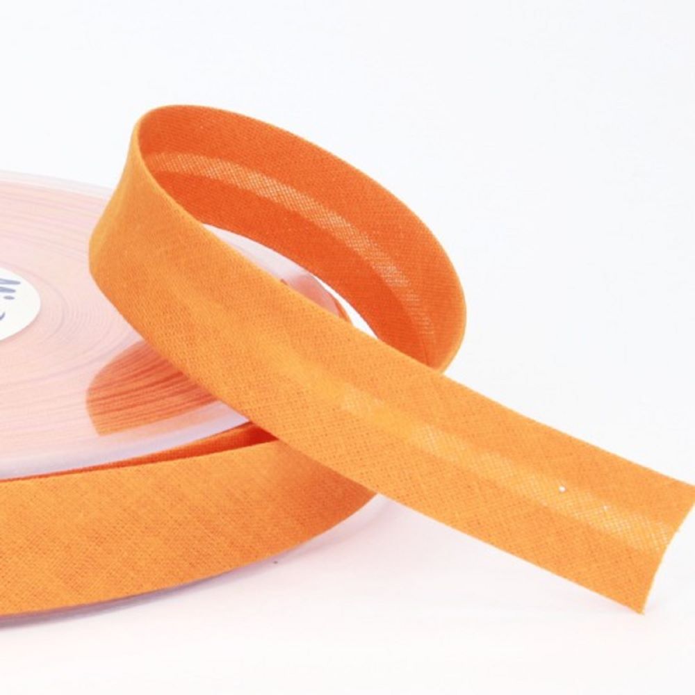Schrägband uni | 18 mm | Baumwolle-Polyester | orange-gelb