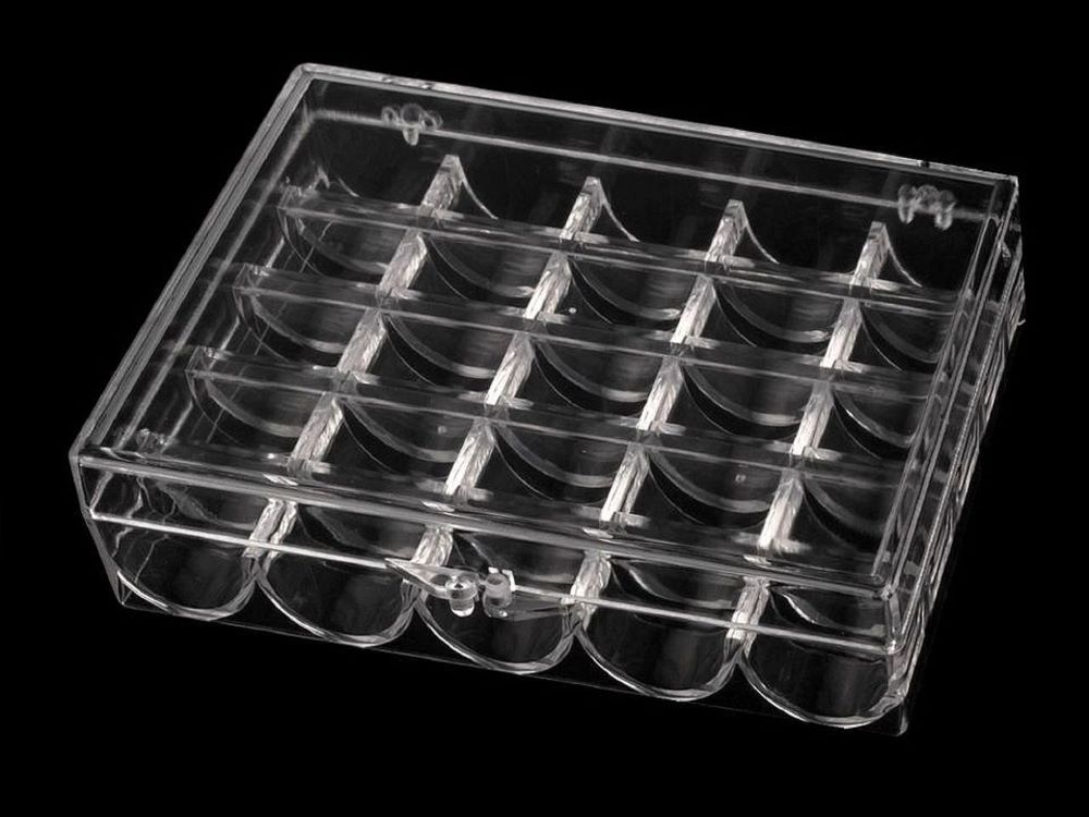 Spulenbox | transparent | für 25 Nähmaschinenspulen