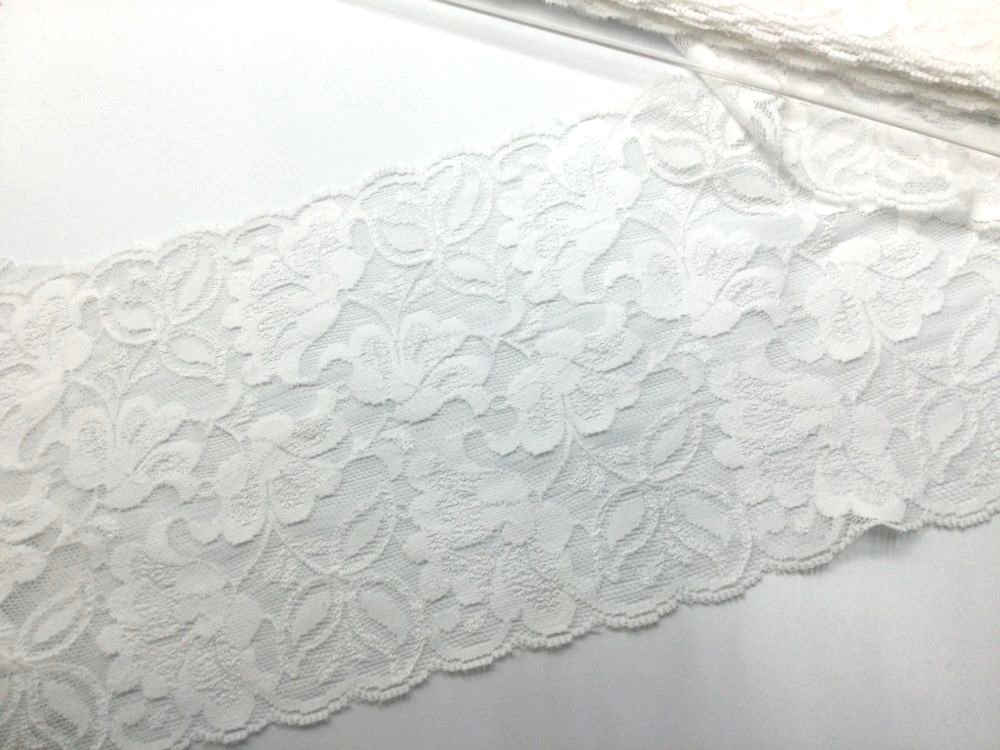 Wäschespitze elastisch | 150 mm breit | weiß